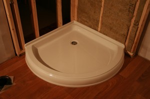 Fiberglass Shower Base, Photo by Daryl Sawatzky