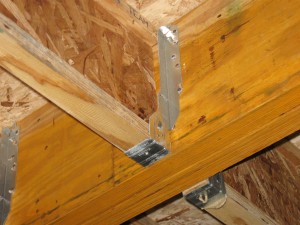 Joist Attached to Laminated Beam